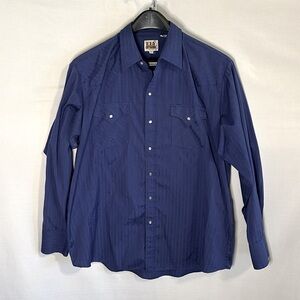 Ely Cattleman Western Shirt Cowboy Pearl Snap Men Size XL